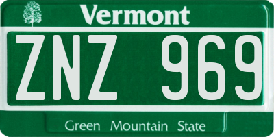 VT license plate ZNZ969