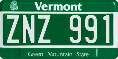 VT license plate ZNZ991
