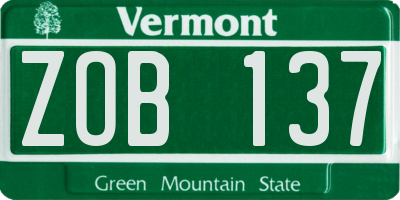 VT license plate ZOB137