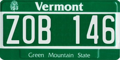 VT license plate ZOB146
