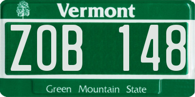 VT license plate ZOB148