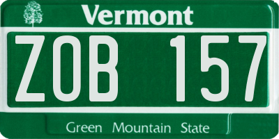 VT license plate ZOB157