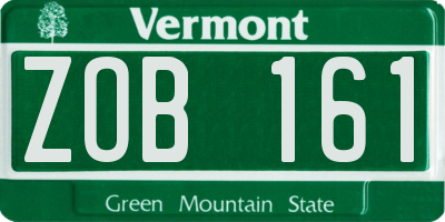 VT license plate ZOB161
