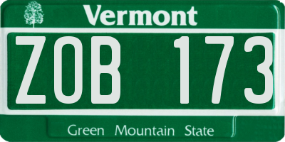VT license plate ZOB173