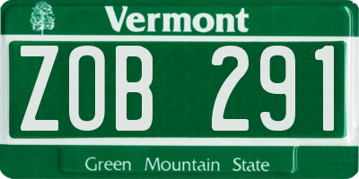 VT license plate ZOB291