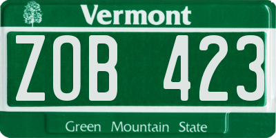 VT license plate ZOB423