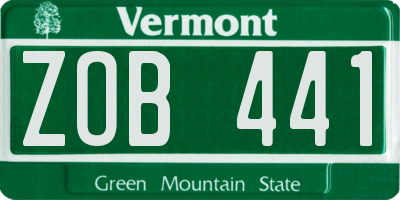 VT license plate ZOB441