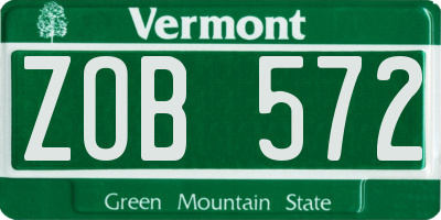 VT license plate ZOB572
