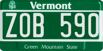 VT license plate ZOB590