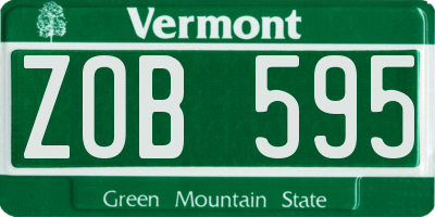 VT license plate ZOB595