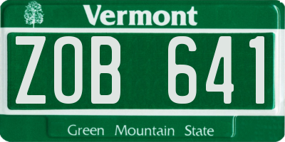 VT license plate ZOB641