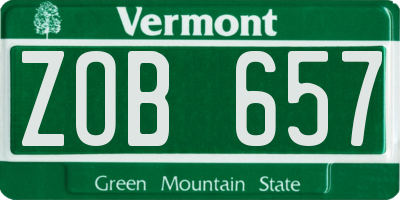 VT license plate ZOB657