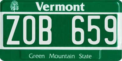 VT license plate ZOB659
