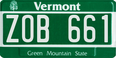 VT license plate ZOB661