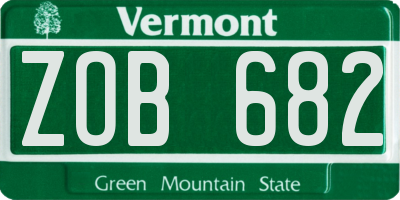 VT license plate ZOB682