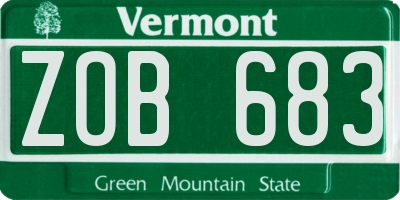 VT license plate ZOB683