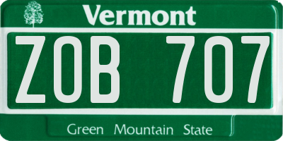 VT license plate ZOB707