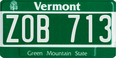 VT license plate ZOB713
