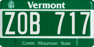 VT license plate ZOB717