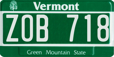 VT license plate ZOB718