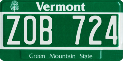 VT license plate ZOB724