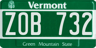 VT license plate ZOB732