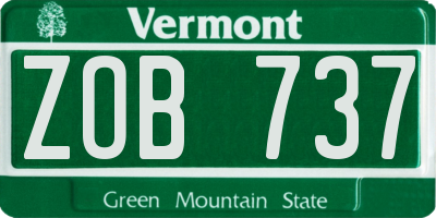 VT license plate ZOB737