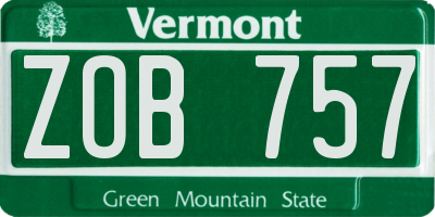 VT license plate ZOB757