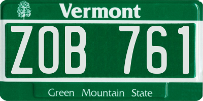 VT license plate ZOB761