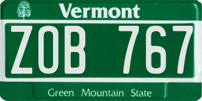 VT license plate ZOB767