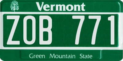 VT license plate ZOB771