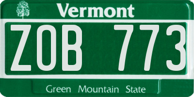 VT license plate ZOB773