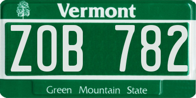 VT license plate ZOB782