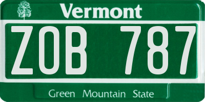 VT license plate ZOB787