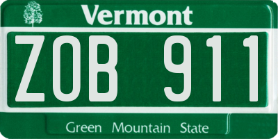 VT license plate ZOB911