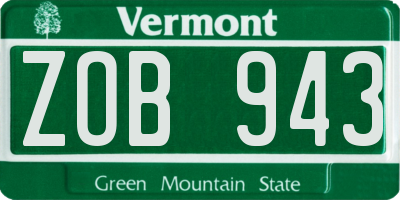 VT license plate ZOB943