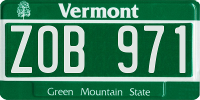 VT license plate ZOB971