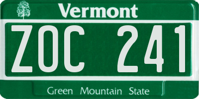 VT license plate ZOC241