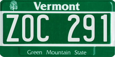 VT license plate ZOC291