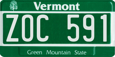VT license plate ZOC591