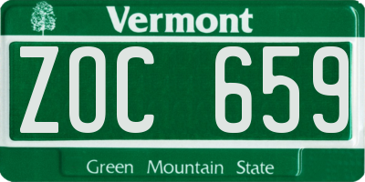 VT license plate ZOC659