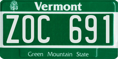 VT license plate ZOC691