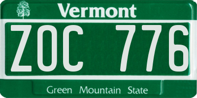 VT license plate ZOC776