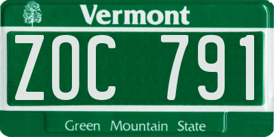 VT license plate ZOC791
