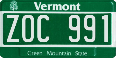 VT license plate ZOC991