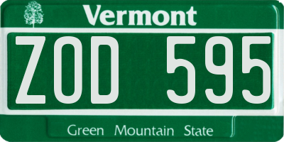 VT license plate ZOD595