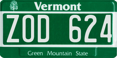 VT license plate ZOD624