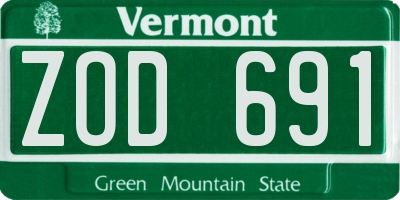VT license plate ZOD691