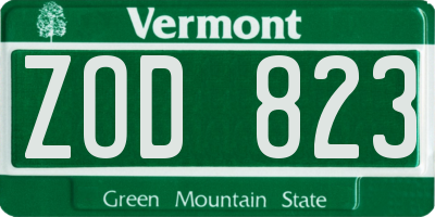 VT license plate ZOD823