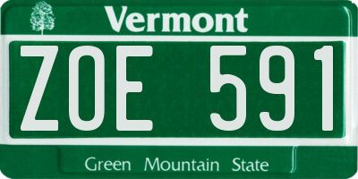 VT license plate ZOE591